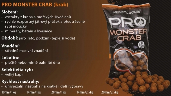 Boilies STARBAITS Probiotic Monster Crab 1kg 14mm